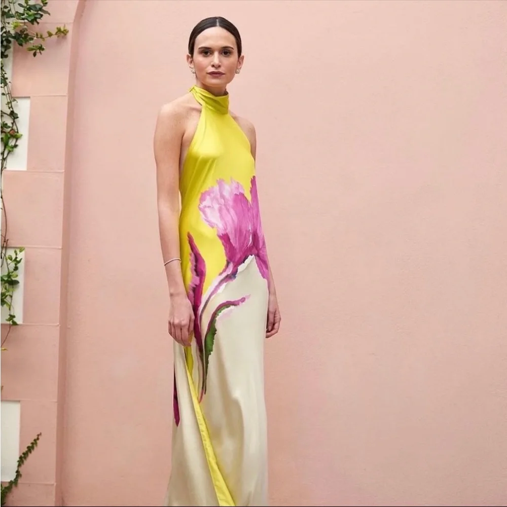 Silvia Tcherassi Chartreuse ‘Sherry’ Silk Gown - Picture 8 of 17